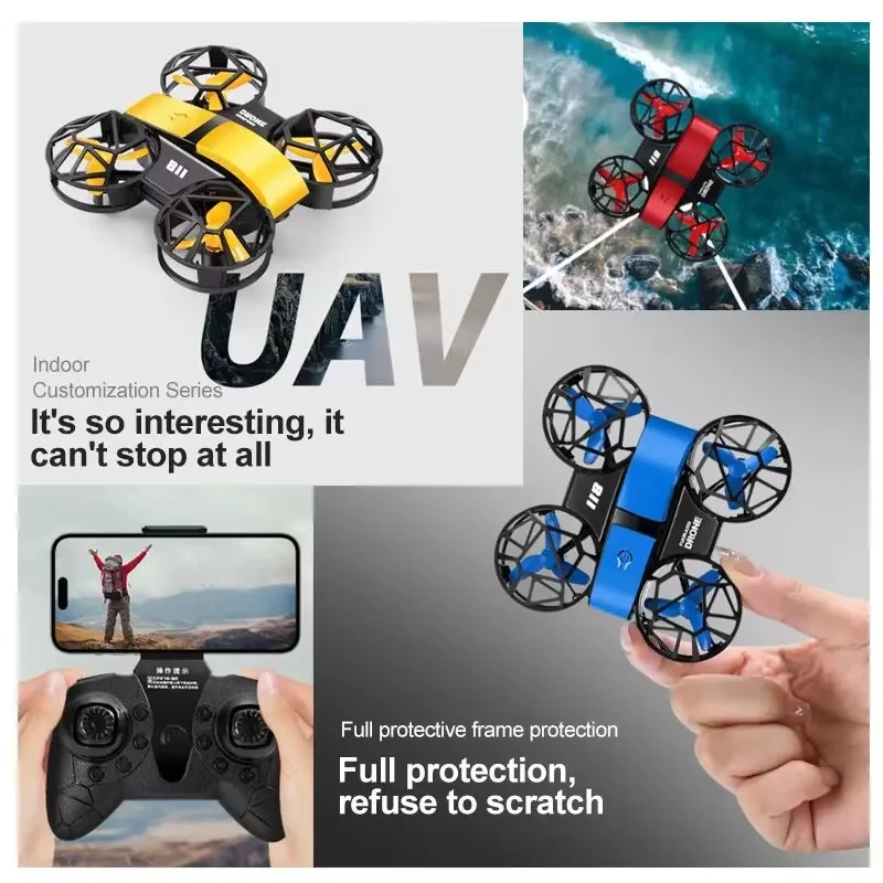 Drone Camera 4K - D12 Mini-Drohne mit 4K Professioneller HD-Weitwinkelkamera,