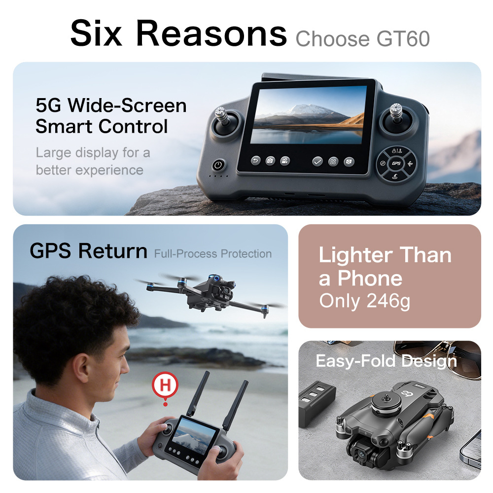Neue GT60 GPS-Drohne mit hocha – Drone Camera Wide Angle Bewertung und Preis
